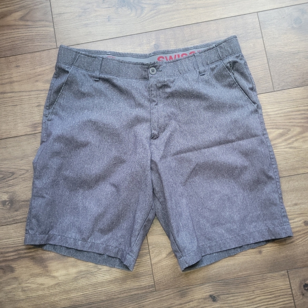 Swiss Tech Utility Hiking Casual Gray Shorts Size 36